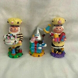 VINTAGE 2000 HERSHEY CHOCOLATE WORLD KURT ADLER Happy Birthday figurines (3)